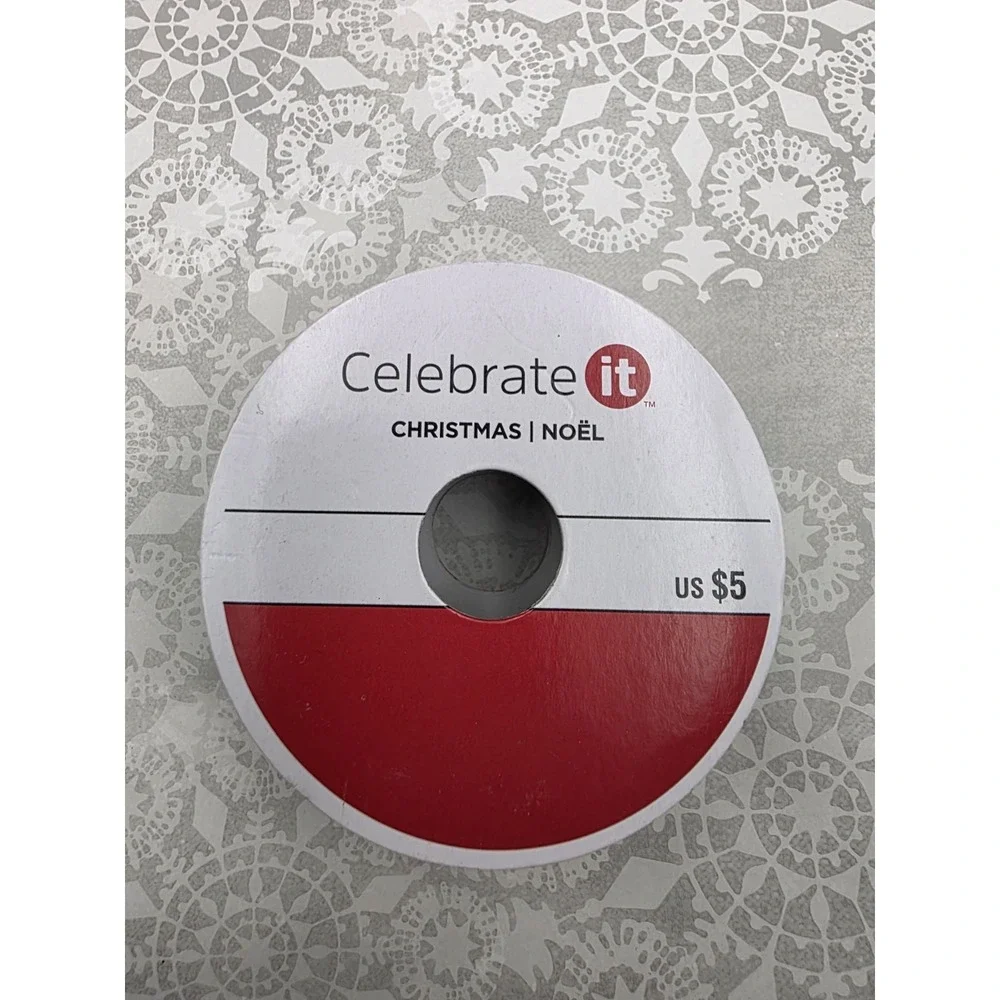 5 New Rolls Christmas Gingerbread Man Ribbon Red‎ Green Wreath Gift Crafting